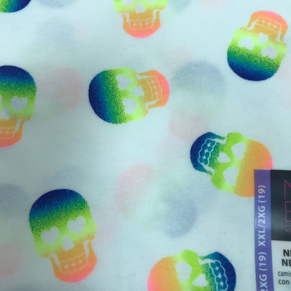 Tank Top No Boundaries White Halloween Skull Jr 2X - Picture 2 of 4